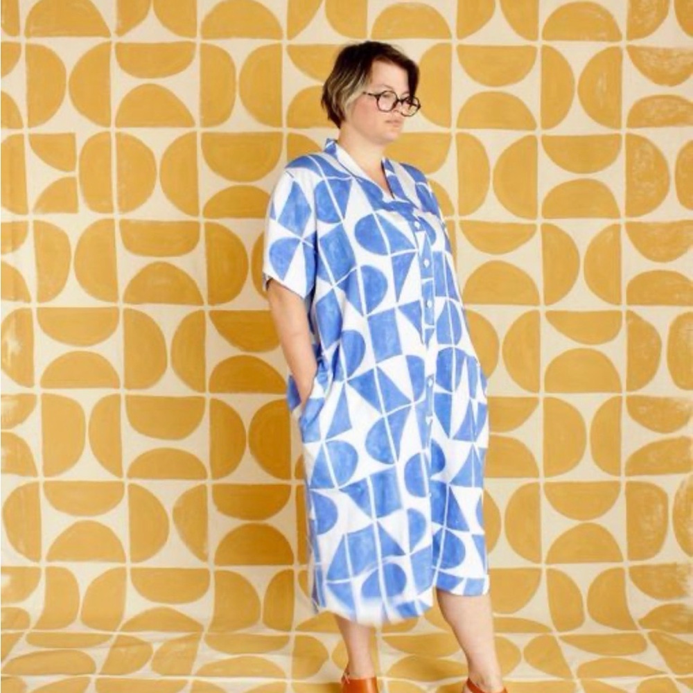 Blue Geometric Duster - Picture 10 of 11